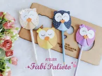 G1.739  Gabarito de Moldes  em MDF Ponteira Coruja Fofa - Foto 2