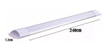 Luminária Tubular Sobrepor Led Slim 72w Branco Frio 240cm