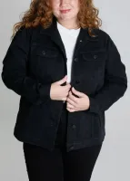 Jaqueta Maxi Jeans Sawary Feminina Preta - Foto 4