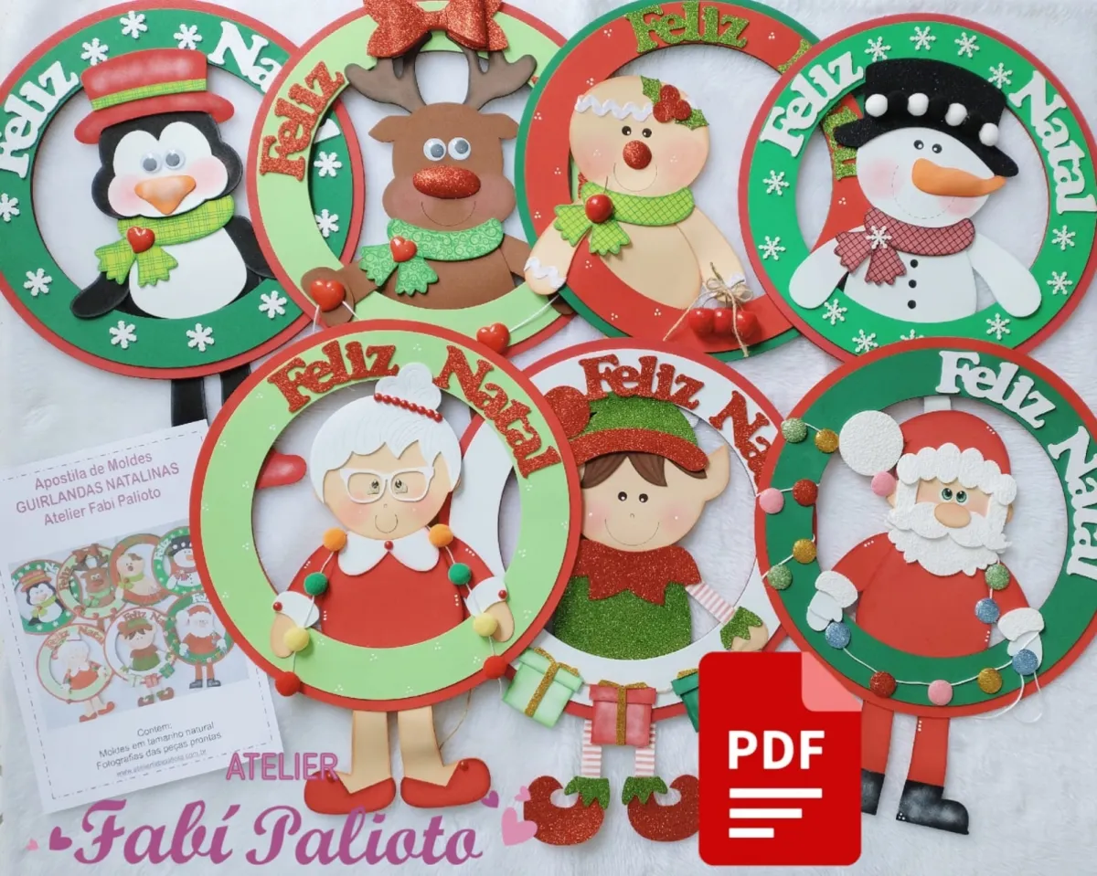 PDF04   Apostila de Moldes  em PDF  Guirlandas Natalinas