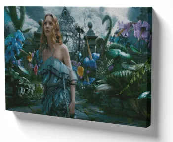 Quadro decorativo tela Alice vestido azul