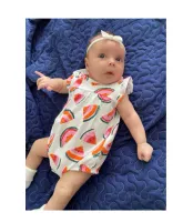 Romper infantil Old Navy Melancia Feminino - 12 Meses - Foto 3