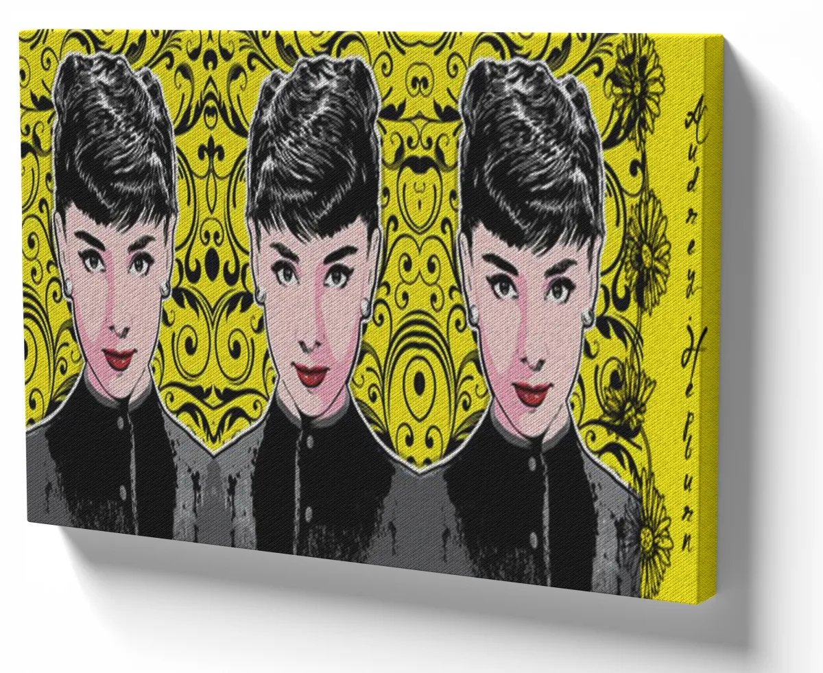 Quadro decorativo tela Audrey Hepburn atriz eua