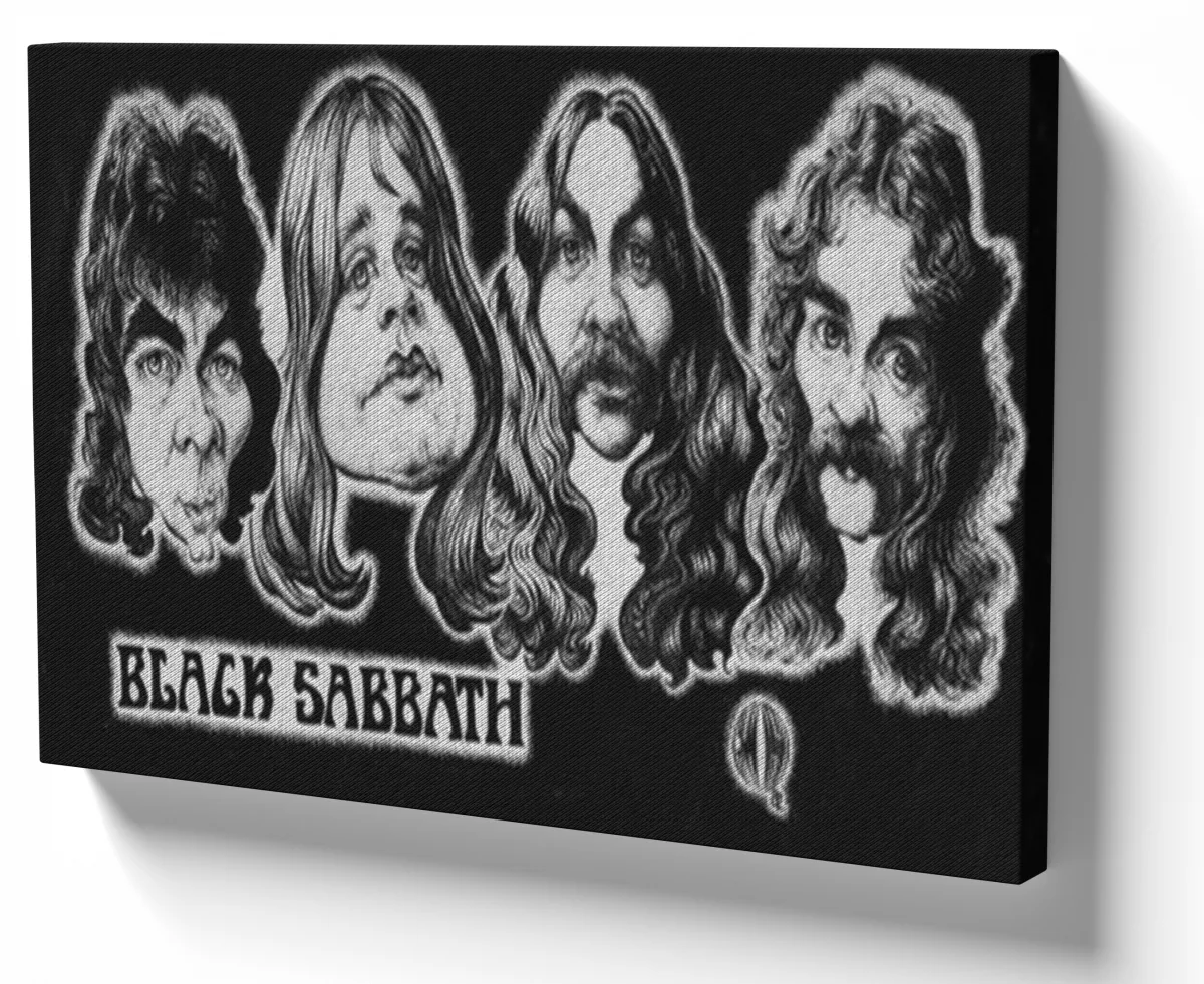 Quadro decorativo tela Black Sabbath rostos ozzy osbourne Imagem