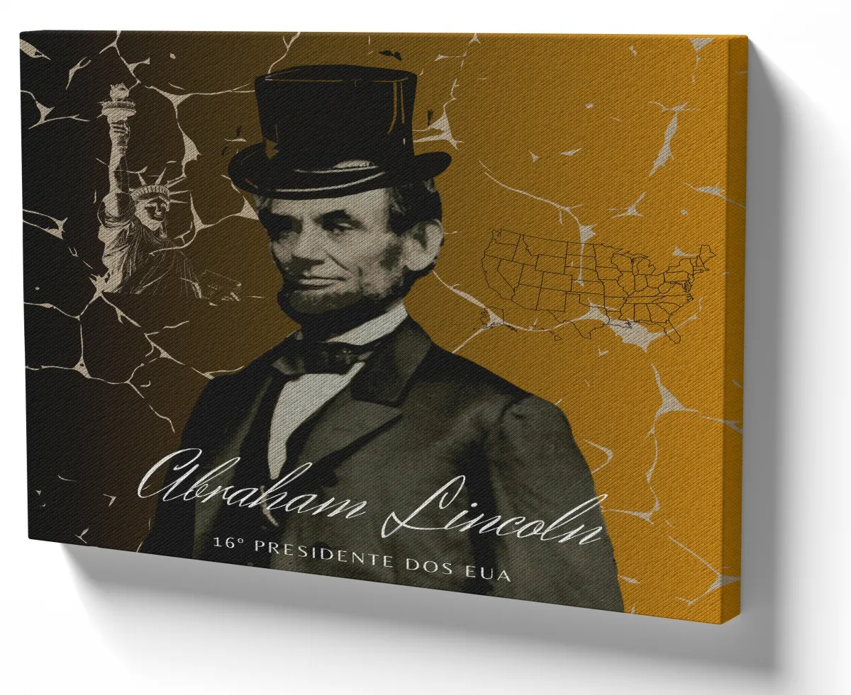 Quadro decorativo tela Abraham Lincoln melhor presidente Imagem