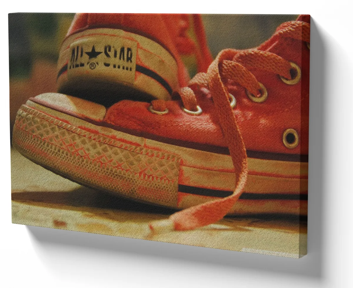 Quadro decorativo tela All Star vermelho Imagem