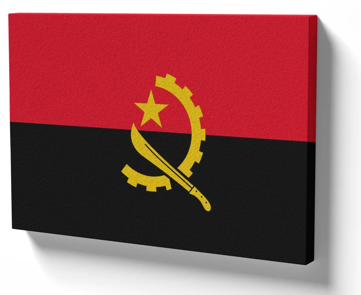 Quadro decorativo tela bandeira angola africa