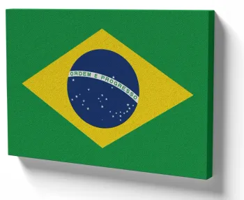 Quadro decorativo tela bandeira brasil brasileiro