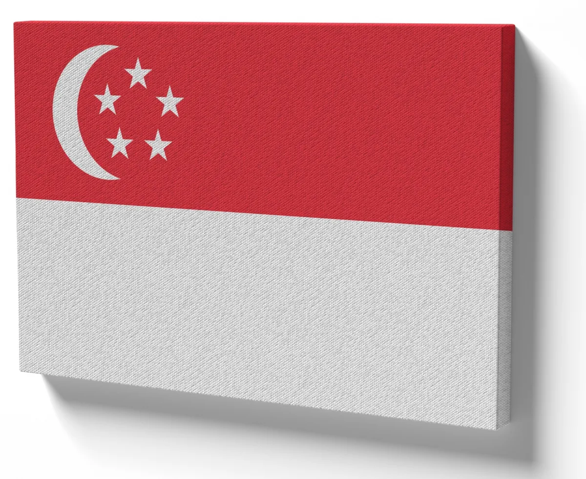 Quadro decorativo tela bandeira Cingapura Singapura Imagem