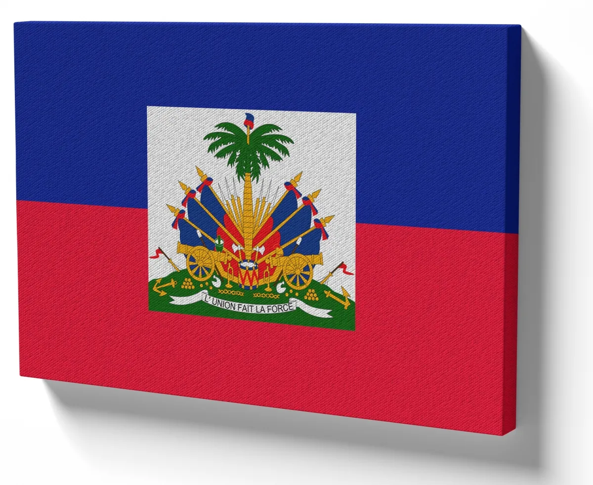 Quadro decorativo tela bandeira haiti ilha caribe Imagem