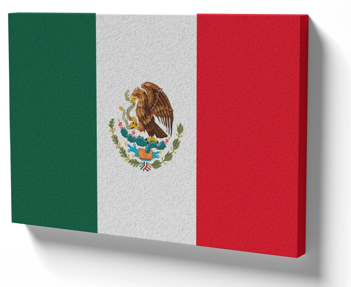 Quadro decorativo tela bandeira Mexico mexicano