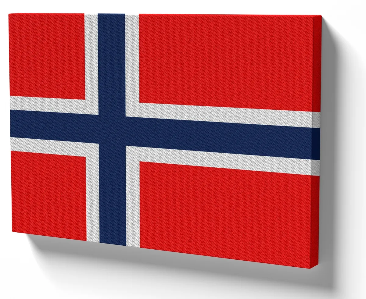 Quadro decorativo tela bandeira Noruega escandinavo