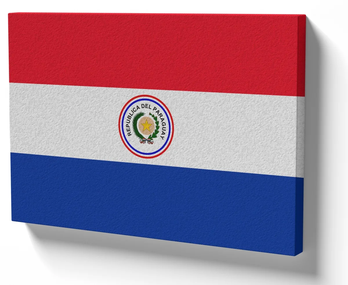 Quadro decorativo tela bandeira Paraguai america