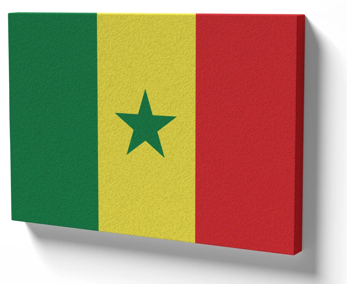 Quadro decorativo tela bandeira Senegal africa