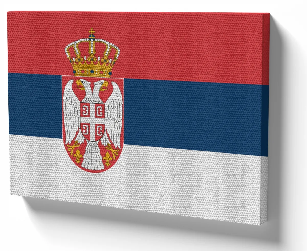 Quadro decorativo tela bandeira SÉRVIA País nos Balcãs Imagem