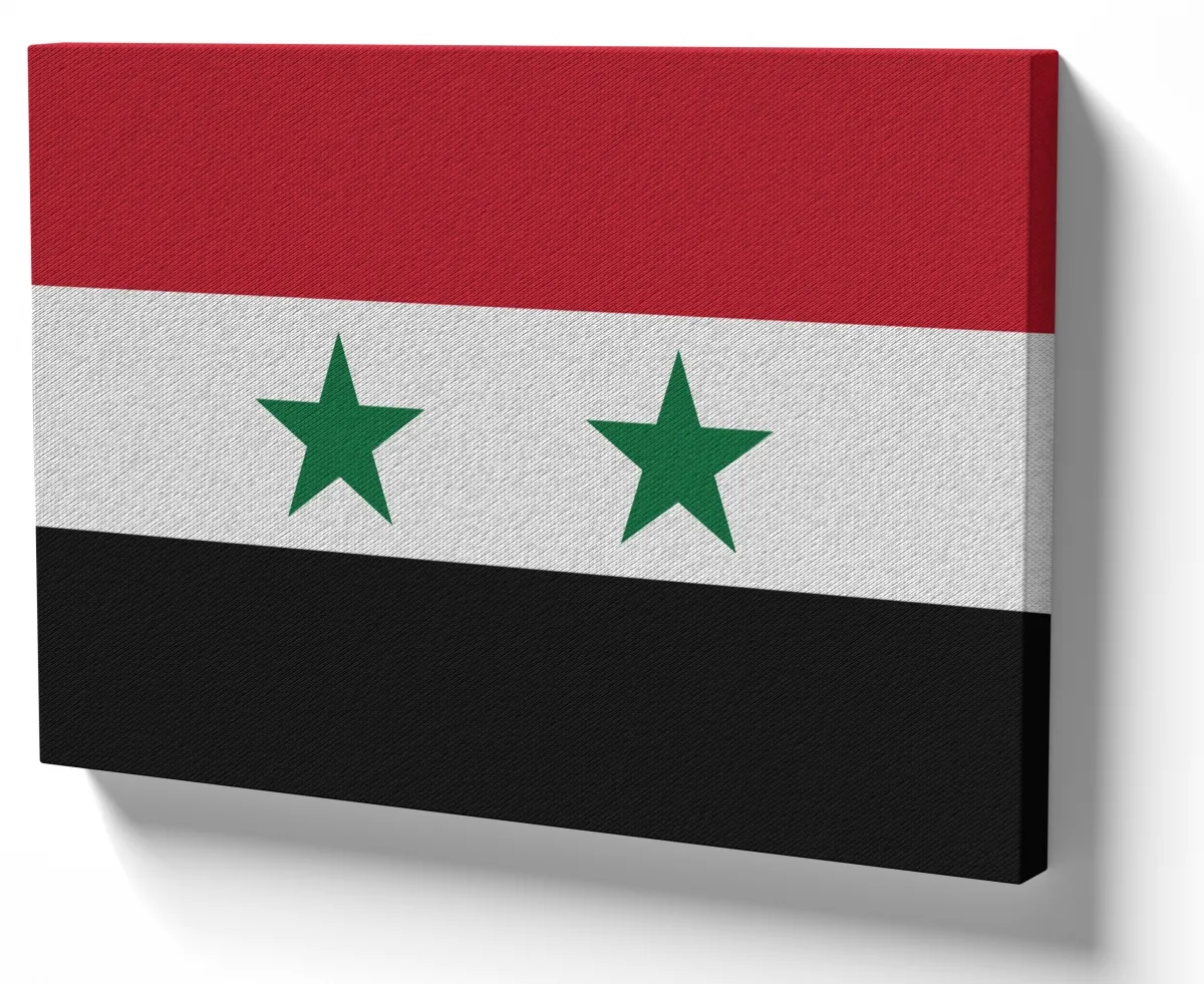 Quadro decorativo tela bandeira Siria República Árabe