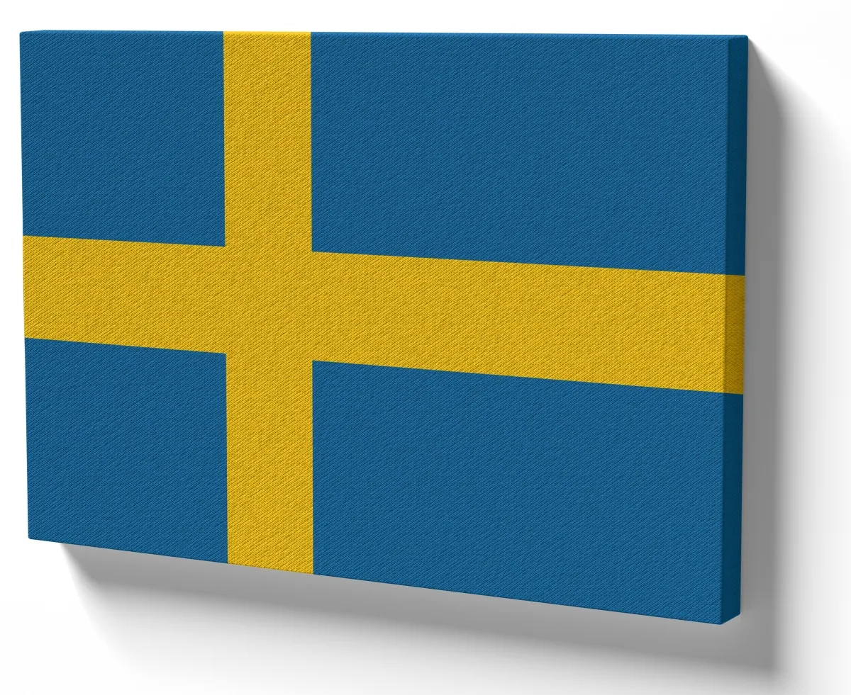 Quadro decorativo tela bandeira Suécia Europa Imagem