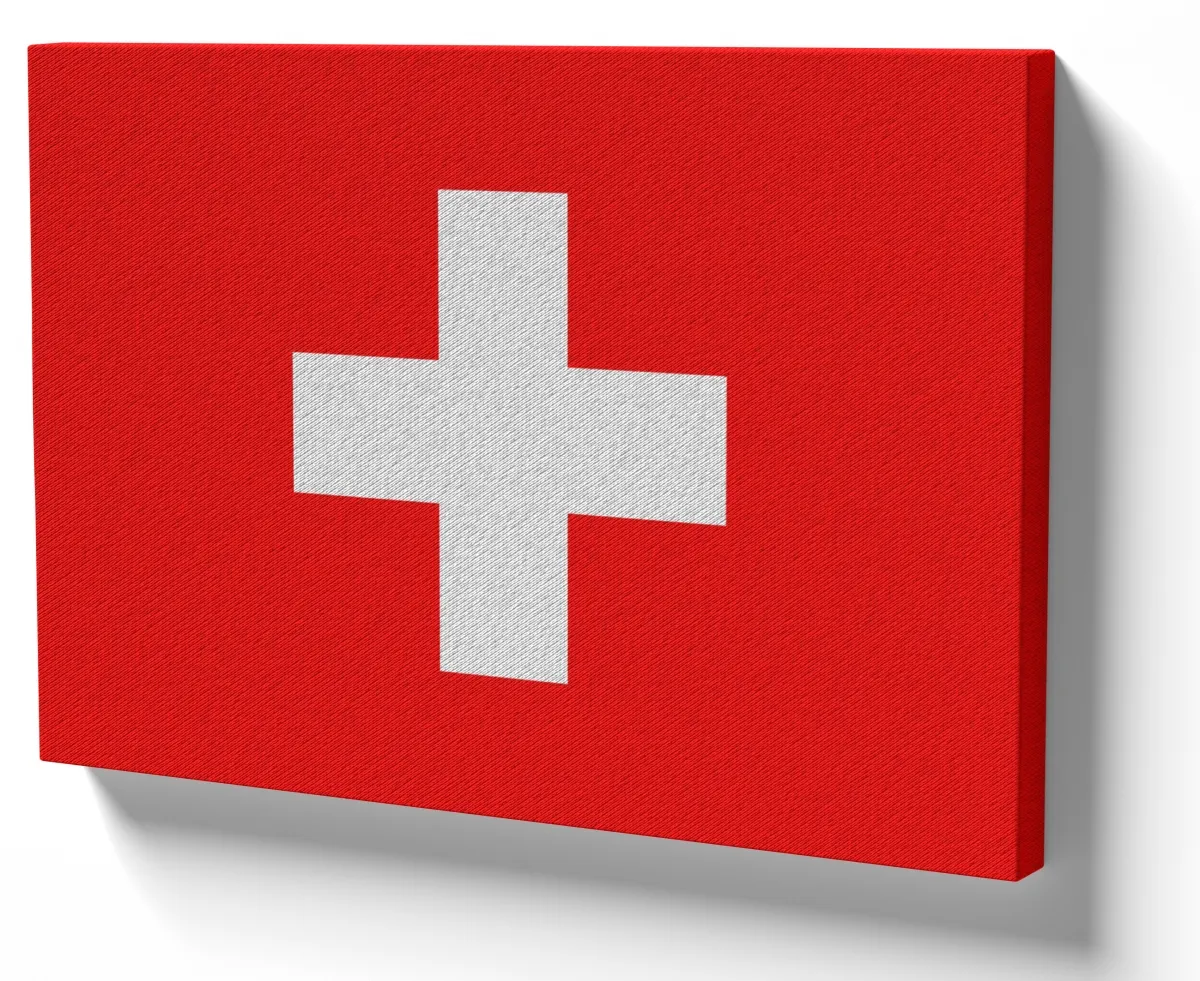 Quadro decorativo tela bandeira Suíça europa pais Imagem