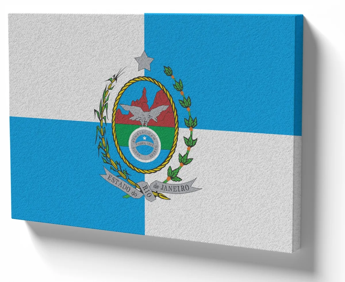 Quadro decorativo tela bandeira Rio de Janeiro Imagem