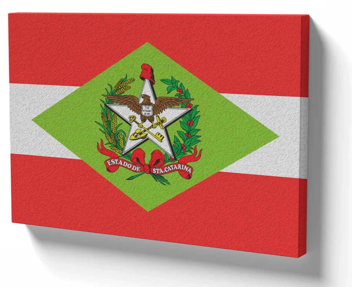 Quadro decorativo tela bandeira Santa Catarina