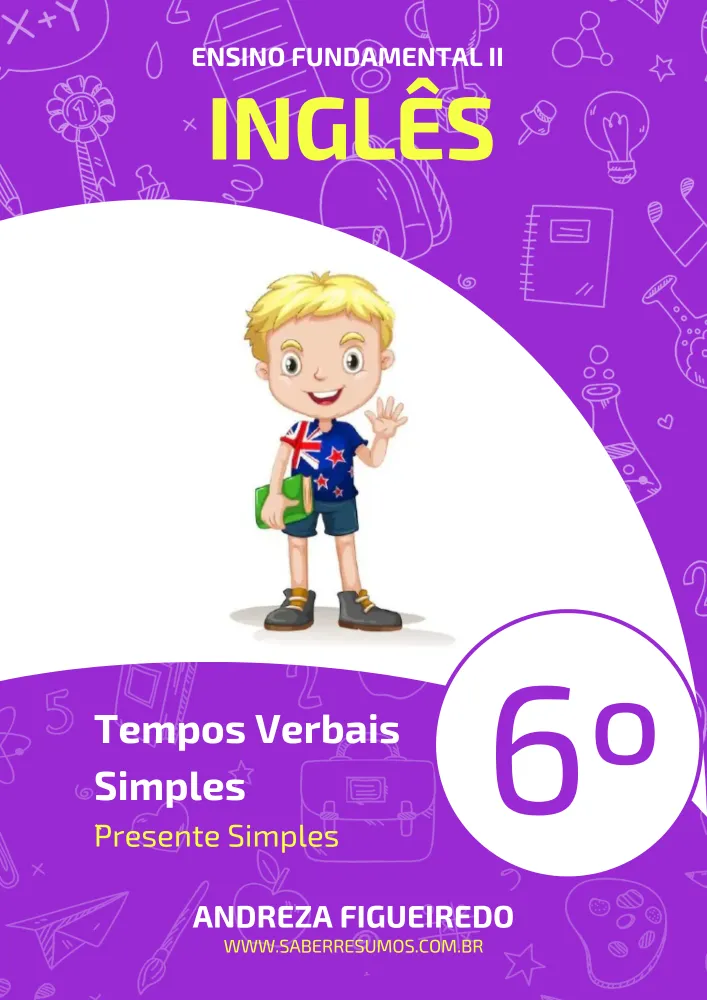559 - Inglês - Tempos Verbais Simples - Presente Simples - 6º ano - PDF com 10 páginas Imagem