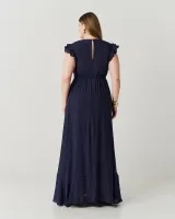 Vestido Longo Quebela Azul Escuro - Foto 2