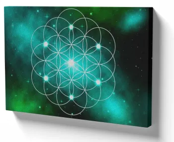 Quadro decorativo tela Geometria sagrada flor da vida