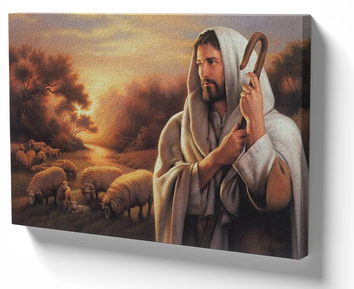 Quadro decorativo tela Jesus Cristo DEUS cajado