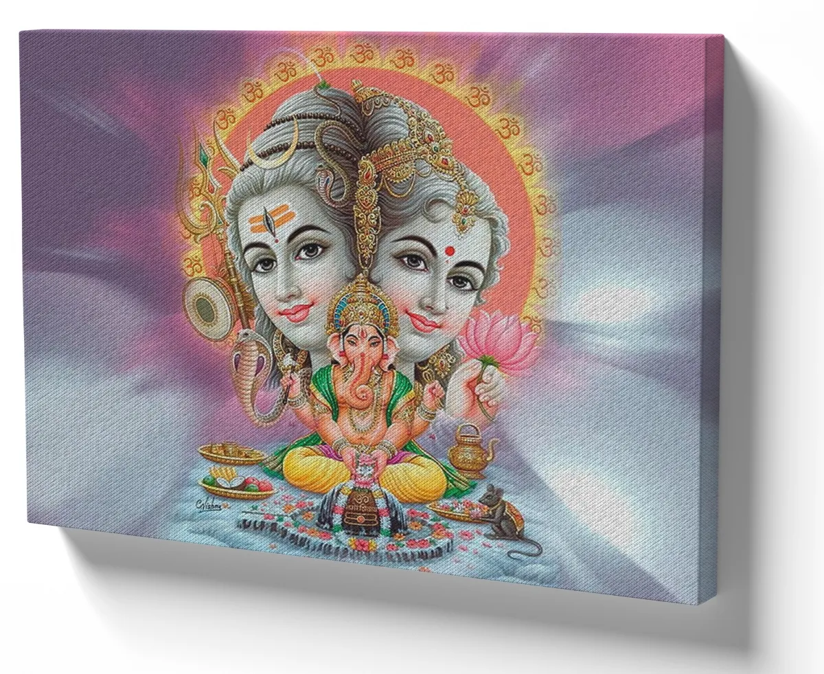 Quadro decorativo tela Lord Shiva Ganesha Indiano Imagem