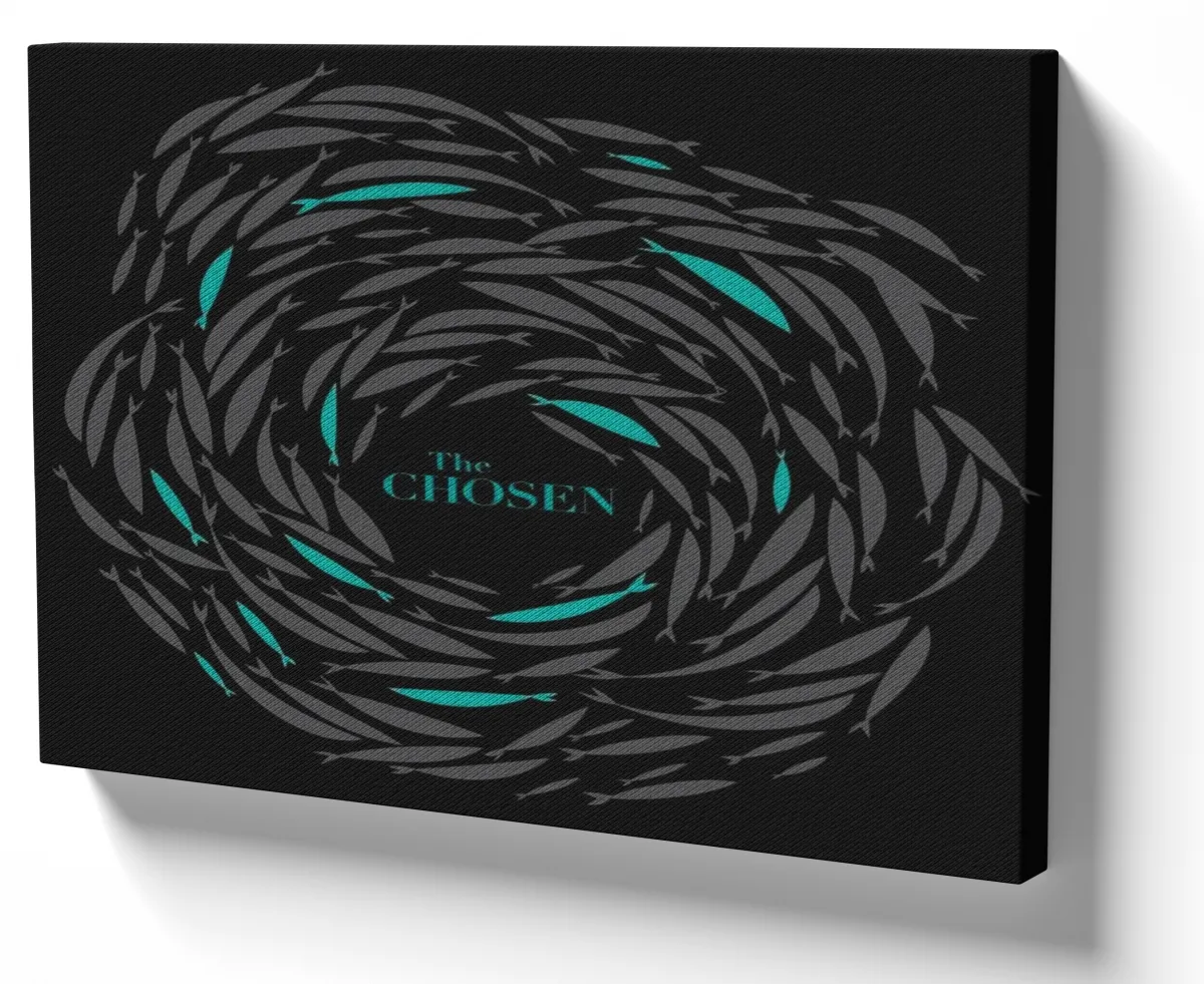 Quadro decorativo tela Peixes círculo Jesus Cristo