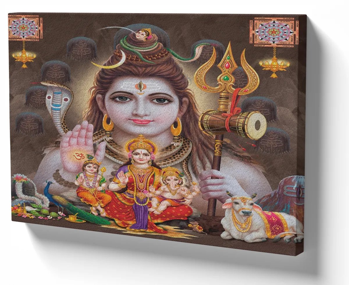 Quadro decorativo tela Shiva mão marrom Imagem