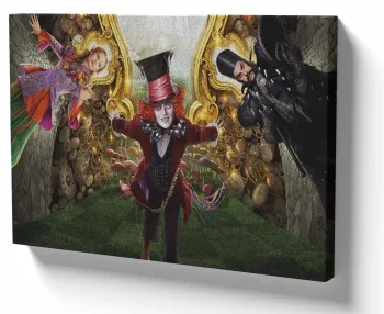 Quadro decorativo tela Chapeleiro Maluco Alice e o Tempo