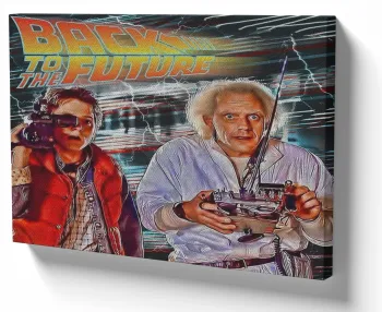 Quadro decorativo tela De volta para o futuro filmagem