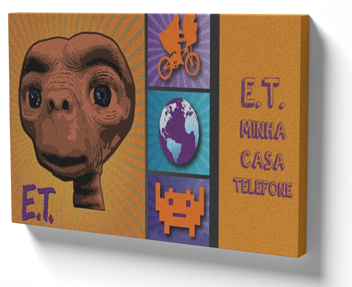 Quadro decorativo tela ET minha casa telefone alien Imagem