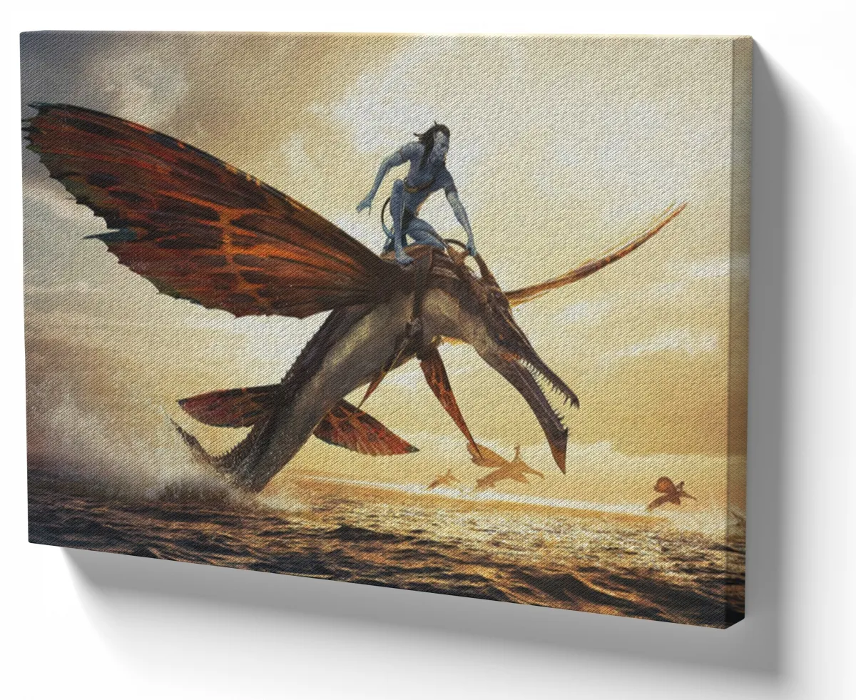 Quadro decorativo tela Jake Sully voando Avatar