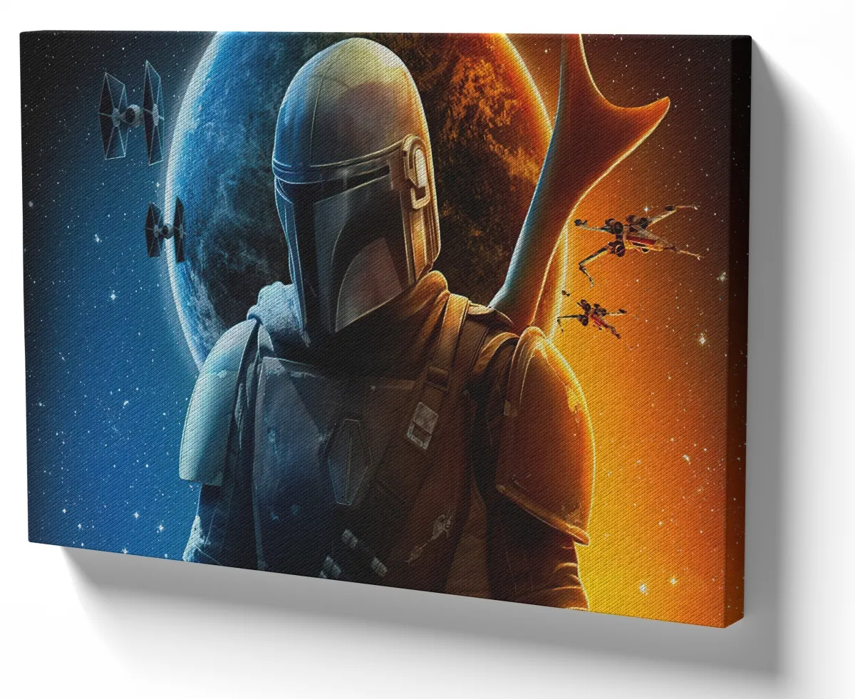 Quadro decorativo tela Mandalorian star wars Imagem