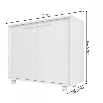 Balcão 2 portas 1 prateleira 4 pés rodízios - BRV Móveis - BBC 14 - Foto 2