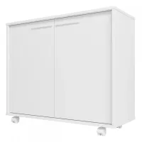 CÔMODA INFANTIL 2 PORTAS 1 PRATELEIRA 4 PÉS RODÍZIOS  BRANCO - BRV MOVEIS - BDI 16 - Foto 2