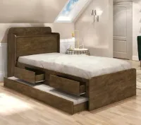 Cama Baú Solteiro com 2 gavetas +Cama auxiliar Tamires sem capitonê  - Foto 5