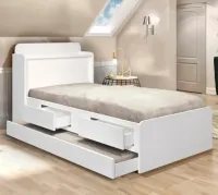 Cama Baú Solteiro com 2 gavetas +Cama auxiliar Tamires sem capitonê  - Foto 6