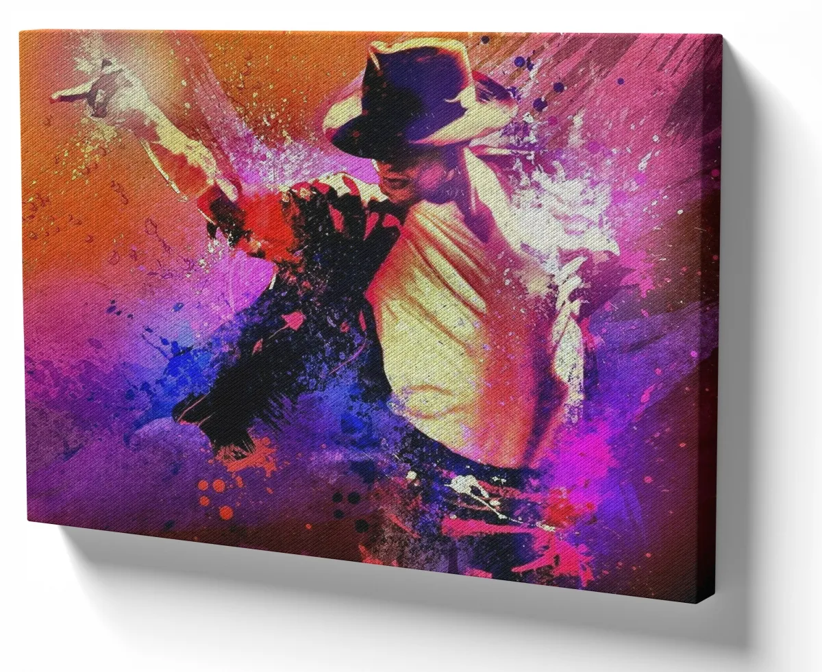 Quadro decorativo tela Michael Jackson colorido Imagem