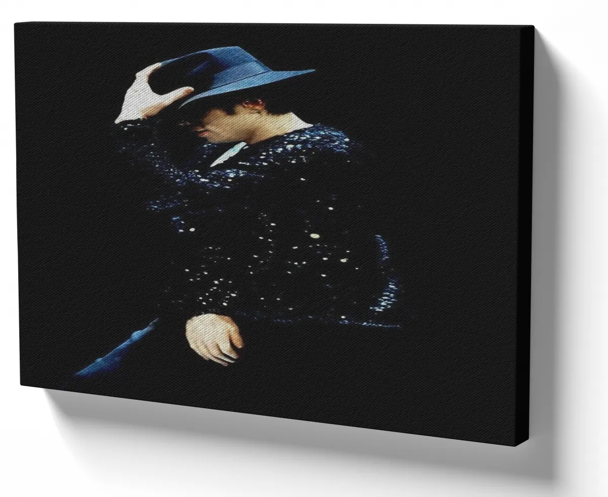 Quadro decorativo tela Michael Jackson preto