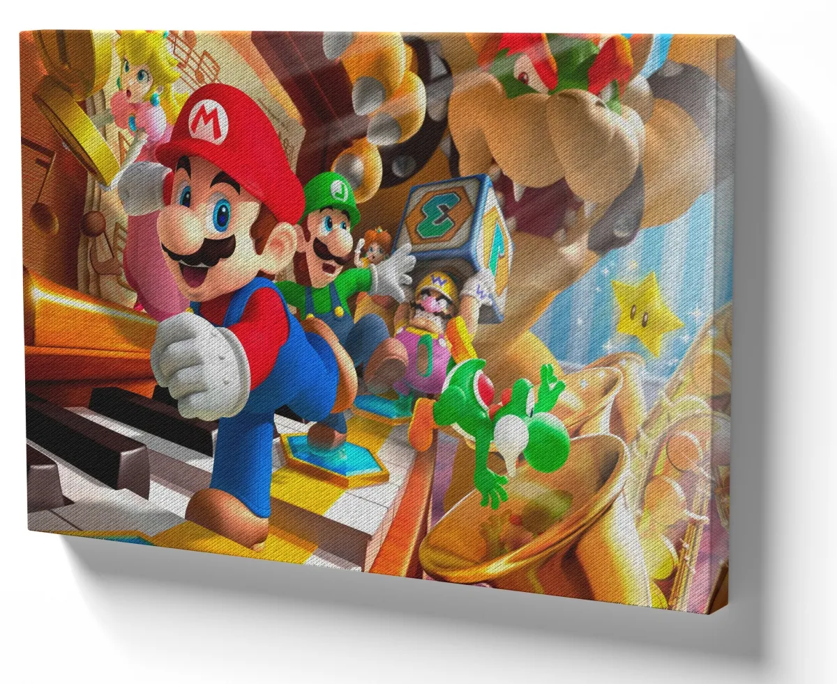 Quadro decorativo tela Mario Bros Super Game Jogo