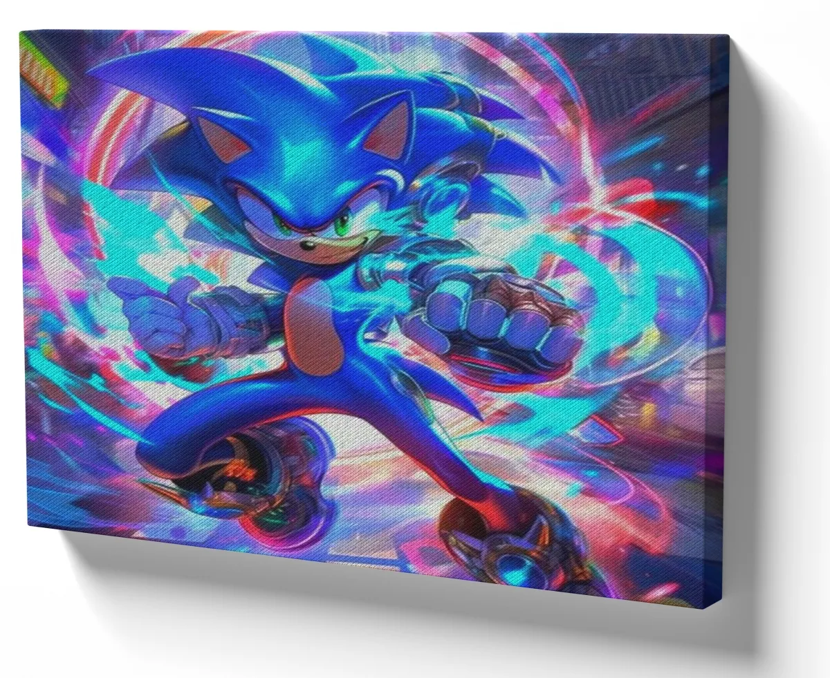 Quadro decorativo tela Sonic Fluorescente