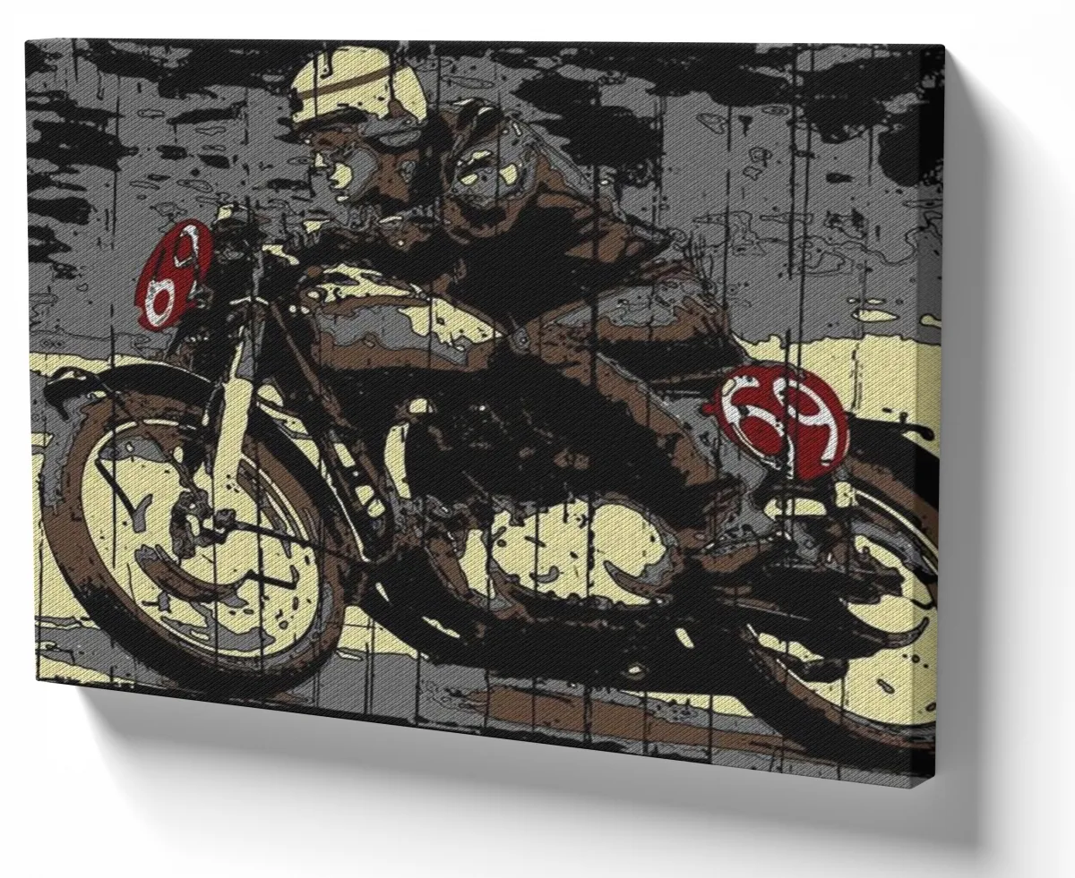 Quadro decorativo tela Motorcycle 69 Harley moto Imagem