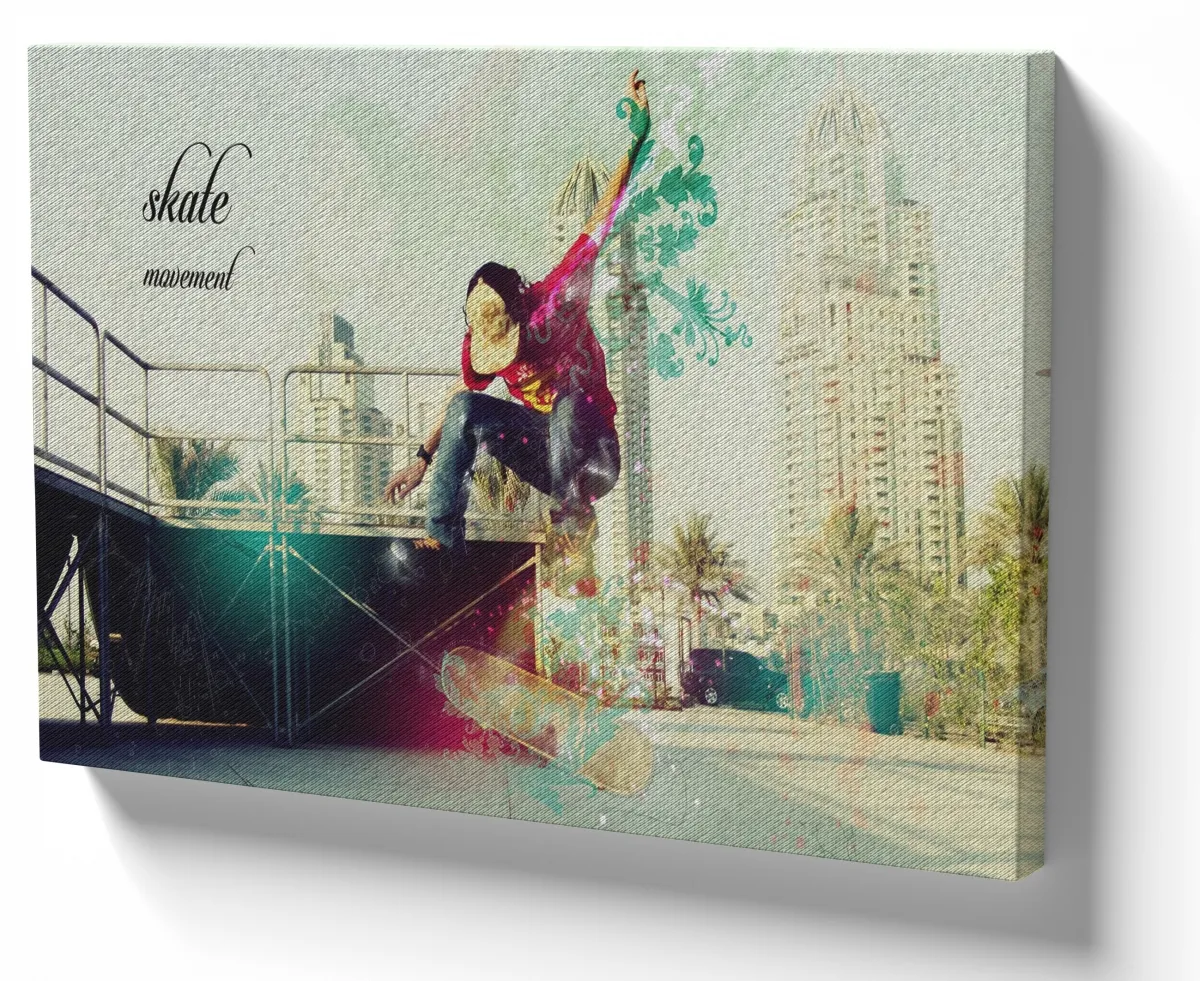 Quadro decorativo tela Skate movement skatista esporte