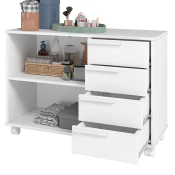 Armário de Banheiro 4 Gavetas 1 Prateleira Branco - BBN 31 - Foto 2