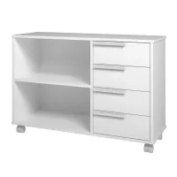 Cômoda Infantil 4 Gavetas 1 Prateleira Branco - BDI 01 - Foto 3