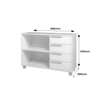 Cômoda Infantil 4 Gavetas 1 Prateleira Branco - BDI 01 - Foto 5