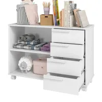 Cômoda Infantil 4 Gavetas 1 Prateleira Branco - BDI 01 - Foto 2